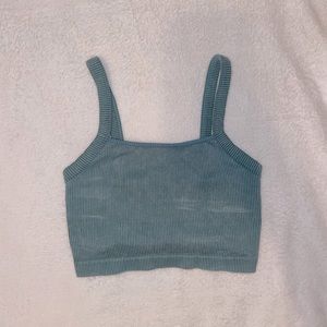 Blue tank crop top